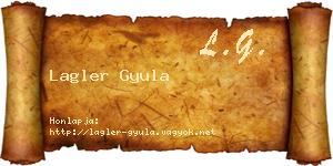 Lagler Gyula névjegykártya